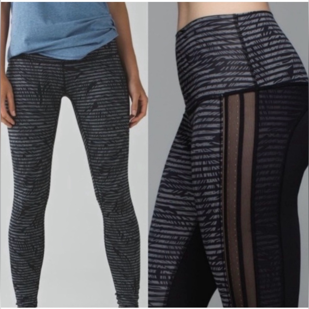 lululemon athletica Black and Gray Patterned Leggings